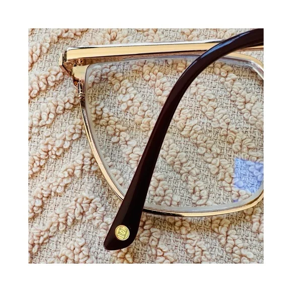 Elegant Cat Eye Full Rim Glasses Burgundy and Gold. - Picture 8 of 10